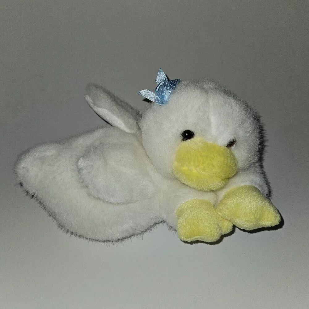 VTG Mom's Lil Litter Duck Chick Plush Lot Mom Baby White Yellow Toy Lot 1992